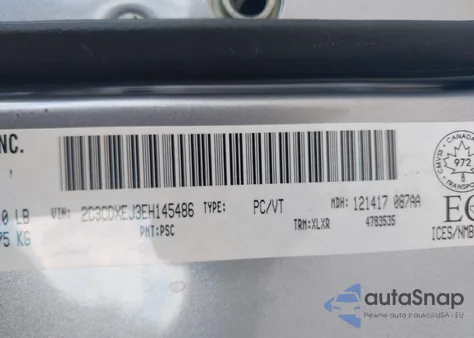 2014 Dodge Charger Srt z USA, uszkodzony, nr VIN 2C3CDXEJ3EH145486